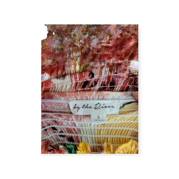 By The River Fruit Print Smocked Mini Dress 🍓 Summer Vibes Size S Cute & Fun - Picture 9 of 12